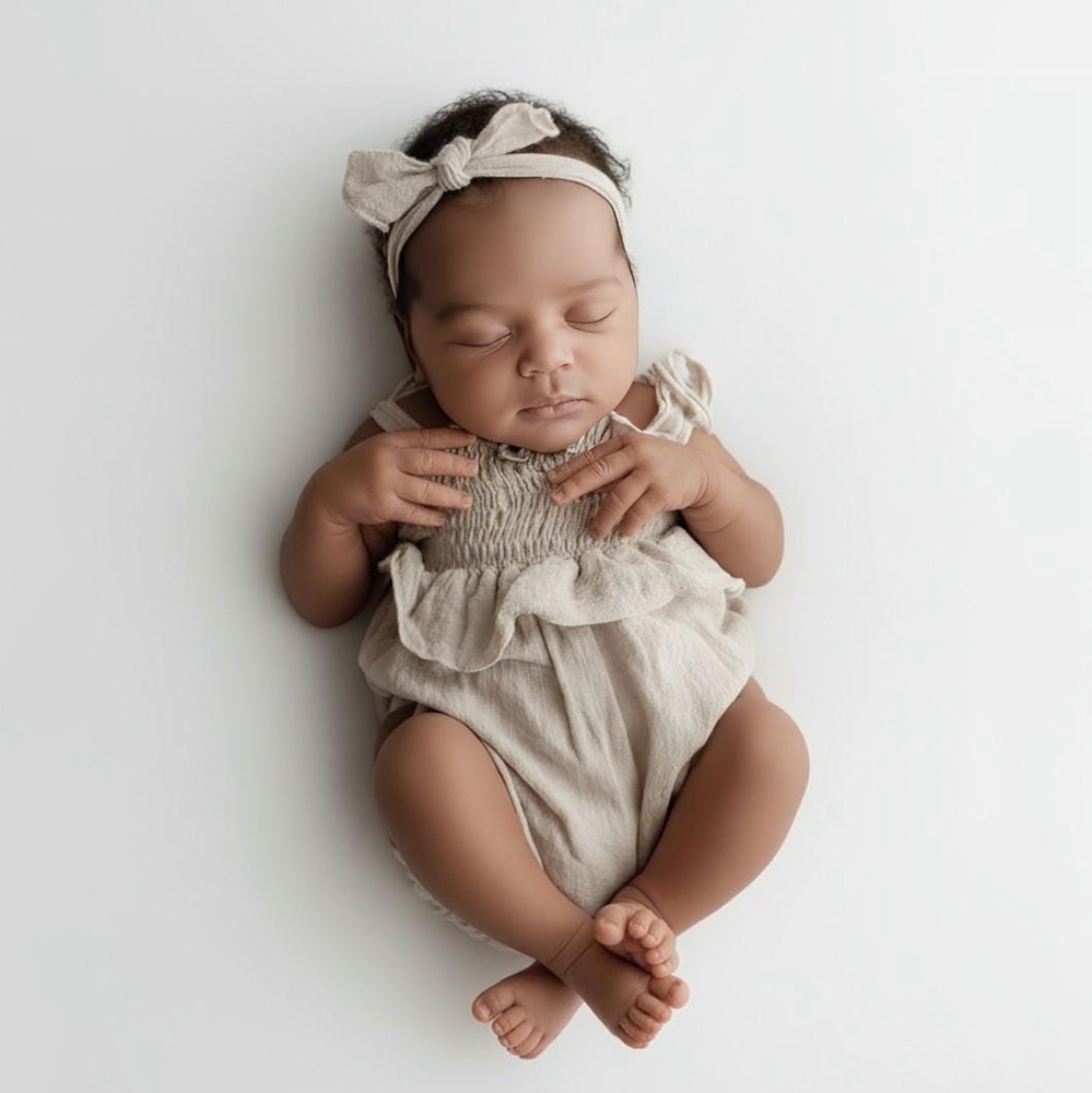 Baby Clothing Onesies - Реквизит для фотосессии новорожденных: Желтый льняной