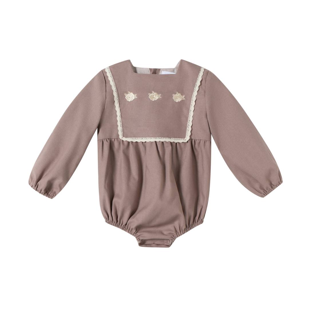 Baby Clothing High Quality - Детский хлопково-льняной комбинезон с вышивкой и