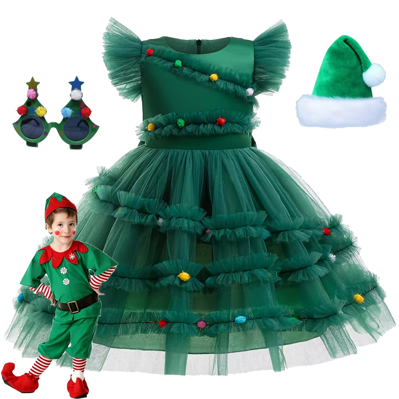 Baby Q Clothing - Рождественское платье для девочек 2025 года,